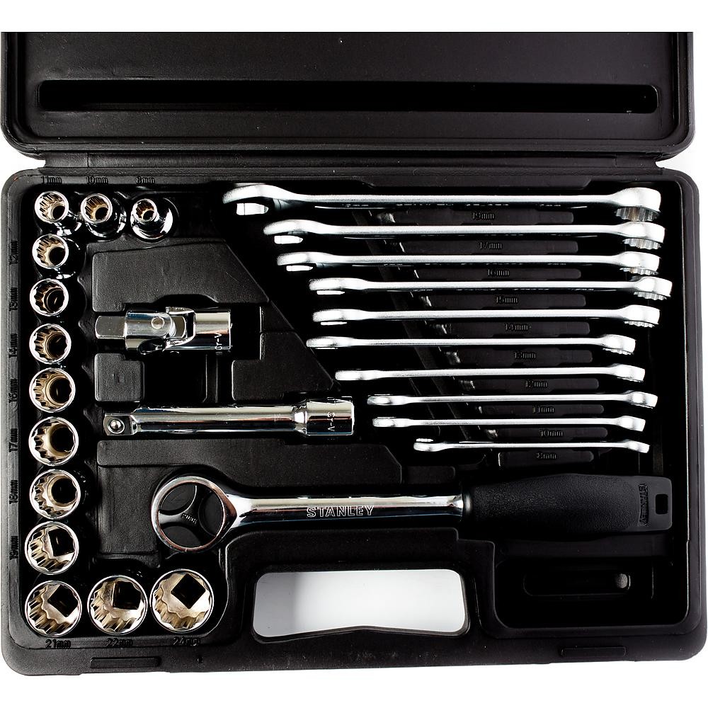 Набор торцевых головок и ключей STANLEY 1/2" 26 предметов в кейсе 1-89-105