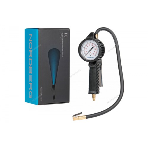 Пистолет профессиональный для подкачки колес, обрезиненный, для легковых авто NORDBERG Ti8