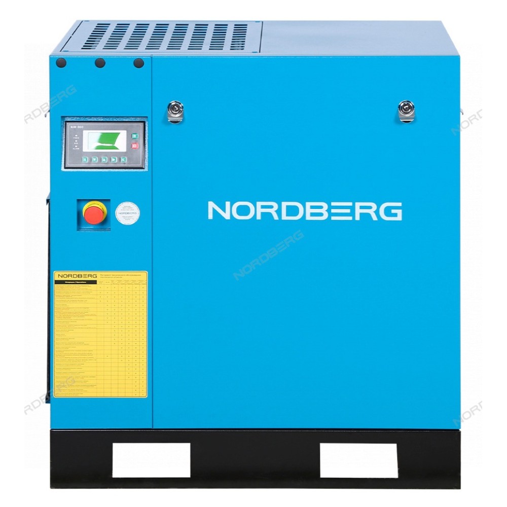 Компрессор винтовой, 7,5 кВт, 10 бар, 900 л/мин, IP55, без ресивера NORDBERG NCC10