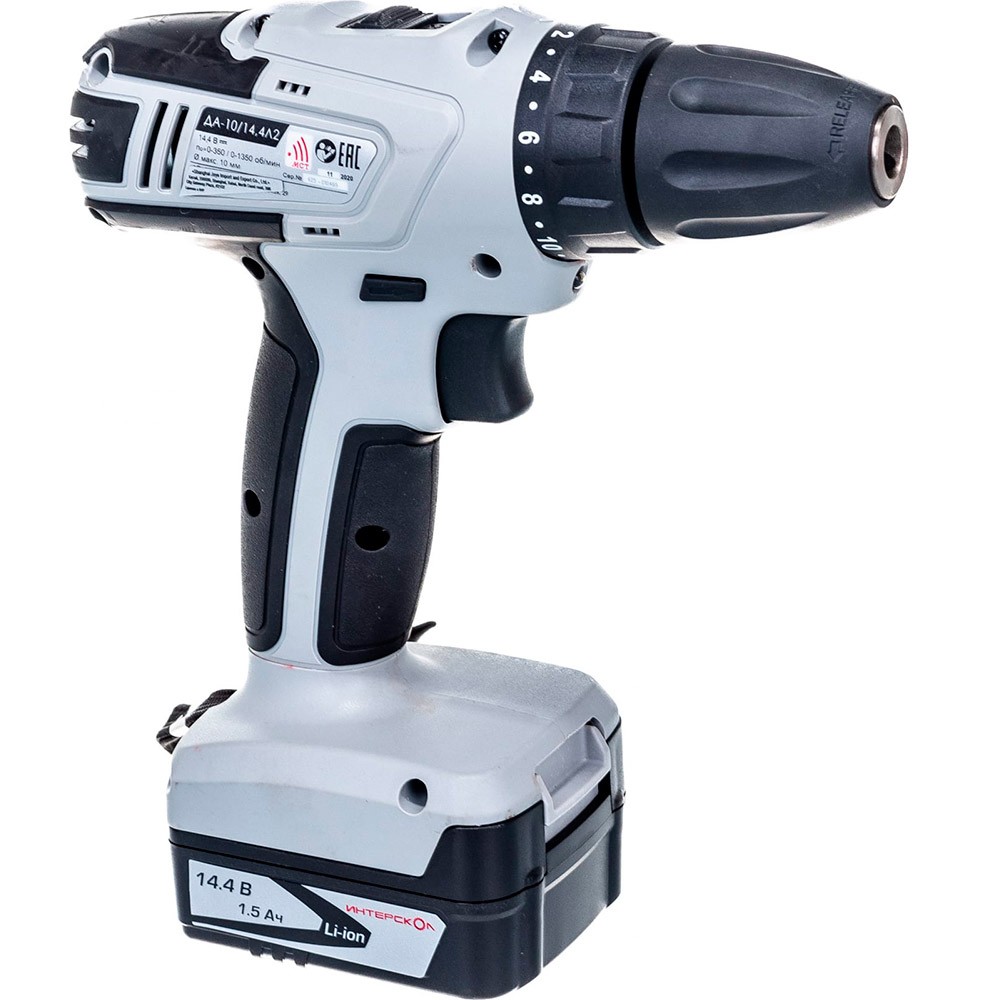 Аккумуляторная дрель-шуруповерт ИНТЕРСКОЛ ДА-10/14.4В