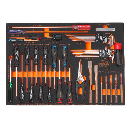 Набор инструментов 45 предметов слесарно-монтажный (MERCEDES) в ложементе JTC