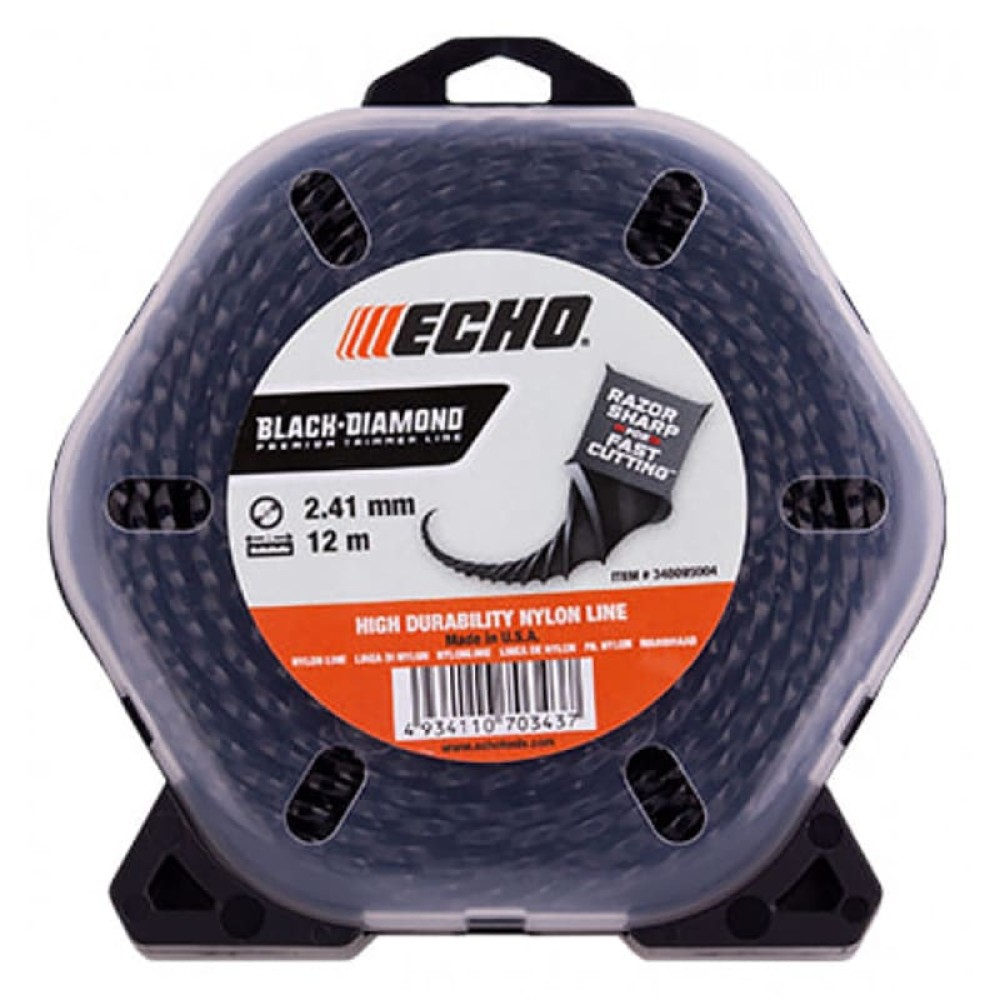 Леска для триммера ECHO 2.4мм витая квадратная 12м (340095004)