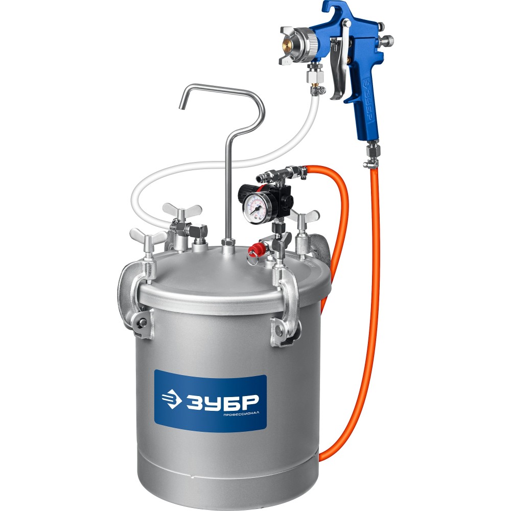 ЗУБР KNB-10, 10 л, красконагнетательный бак с краскораспылителем, Профессионал (06464)