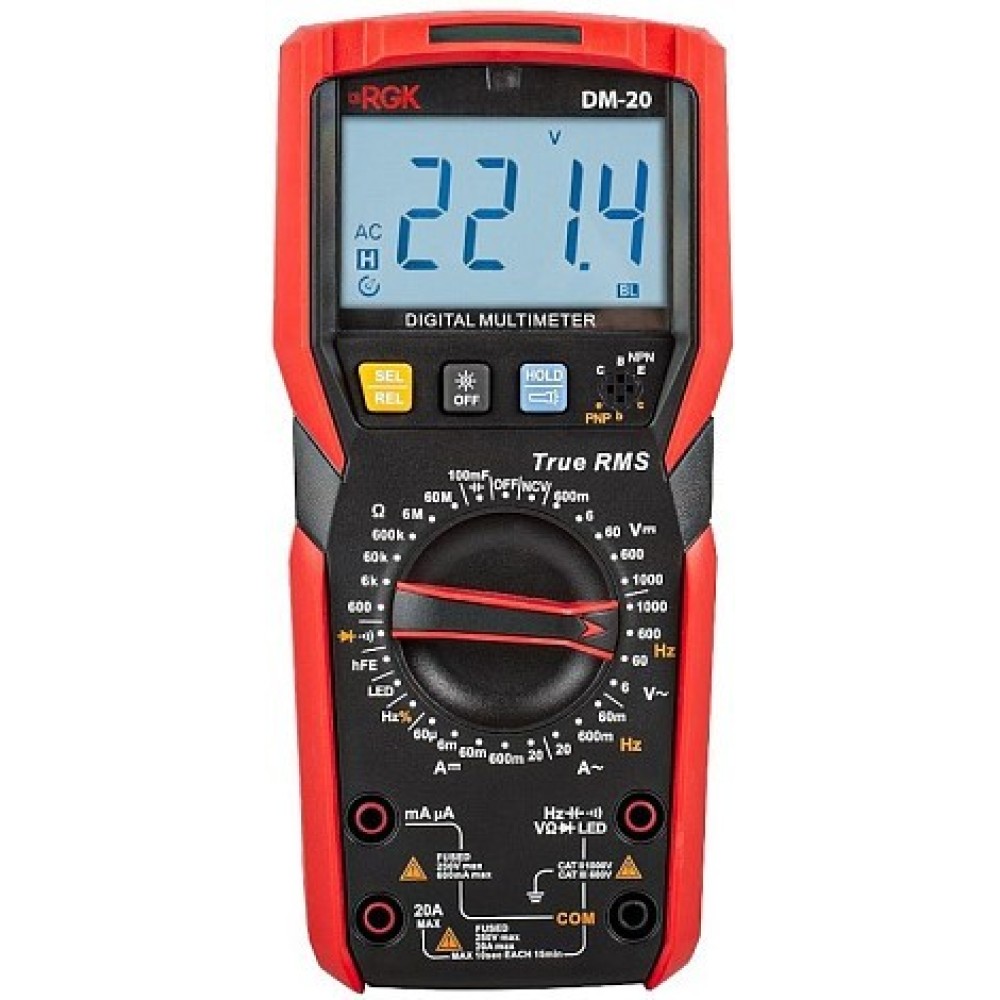Цифровой мультиметр RGK DM-20 с поверкой