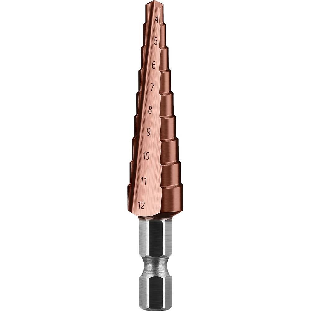Сверло по металлу ЗУБР Кобальт Р6М5 4-12 мм ступенчатое (29672-4-12-9)