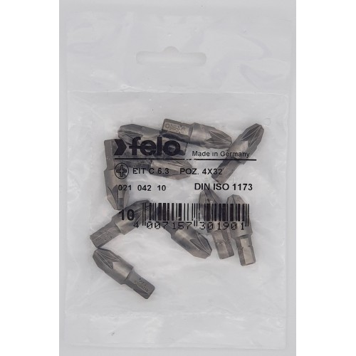 Felo Бита крестовая серия Industrial PZ 4X32, 10 шт 02104210