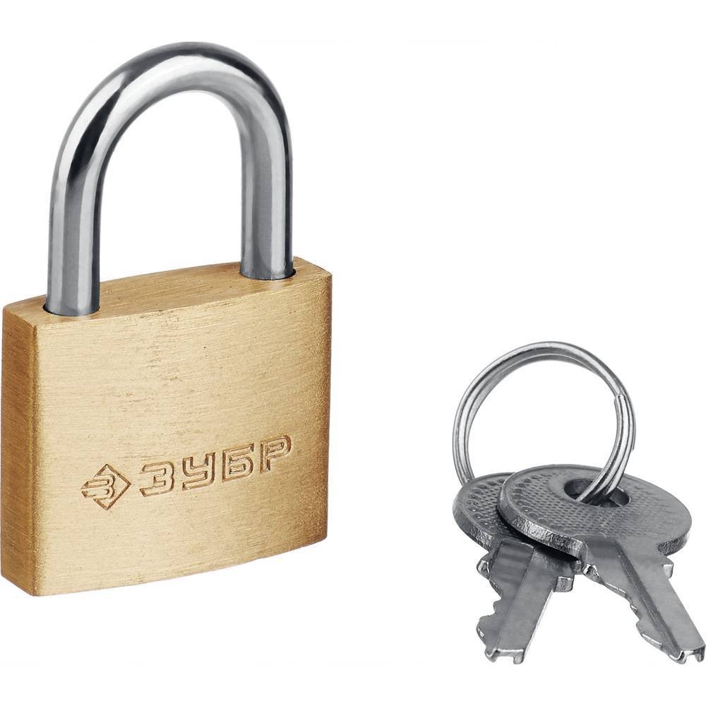 Навесной замок мини ЗУБР 20 мм, латунный корпус (37130-20)
