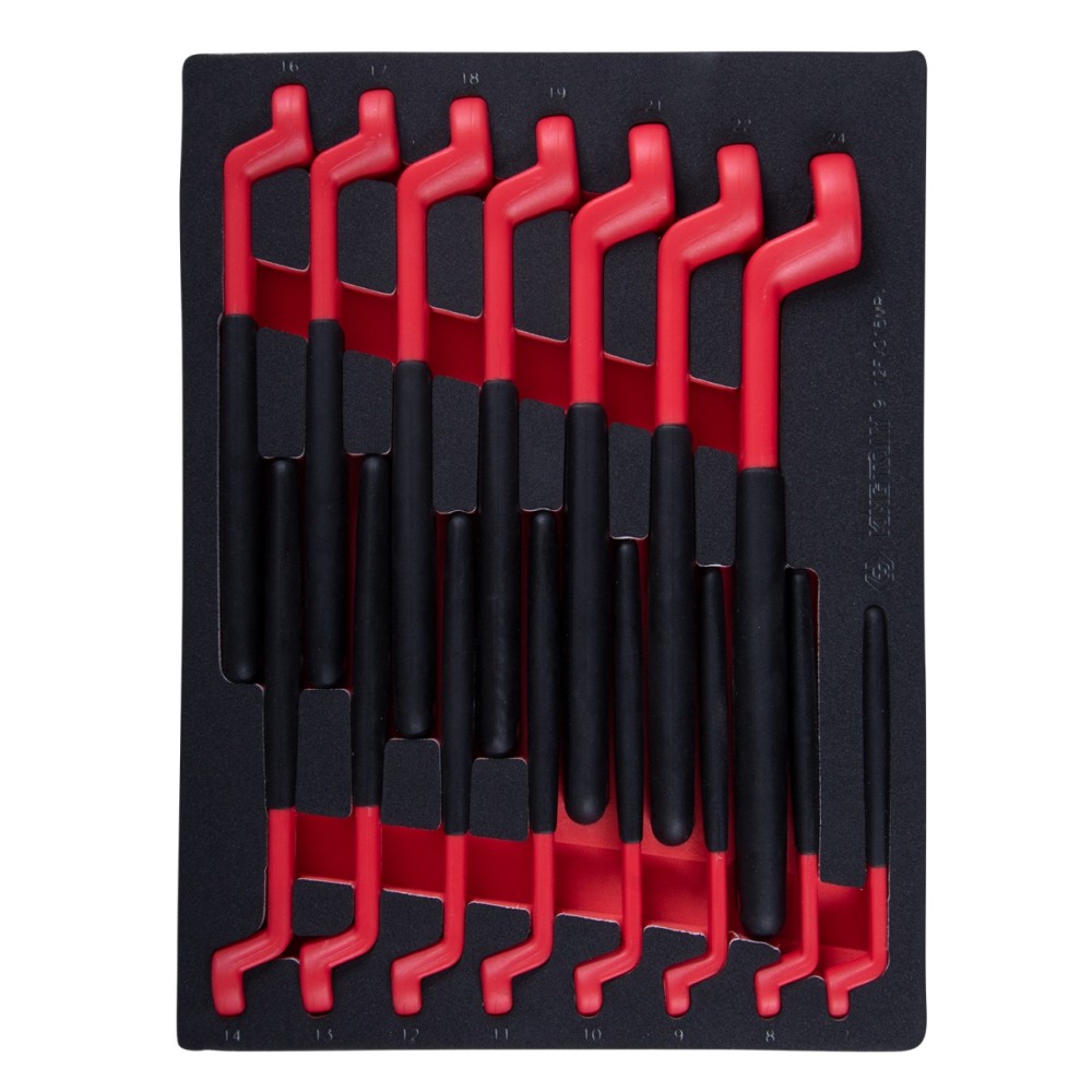 Набор накидных диэлектрических ключей, 7-24 мм, ложемент, 15 предметов KING TONY 9-12FVG15MRV