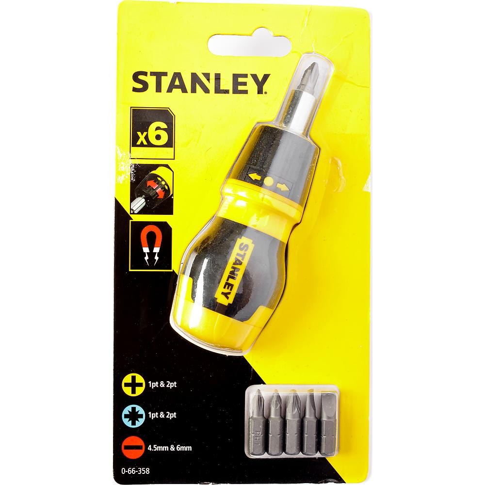 Набор отвертка с битами STANLEY Multibit stubby 7 предметов 0-66-358
