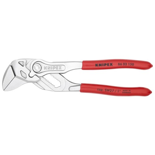 Клещи переставные-гаечный ключ, зев 27 мм, длина 150 мм, хром, обливные ручки, SB