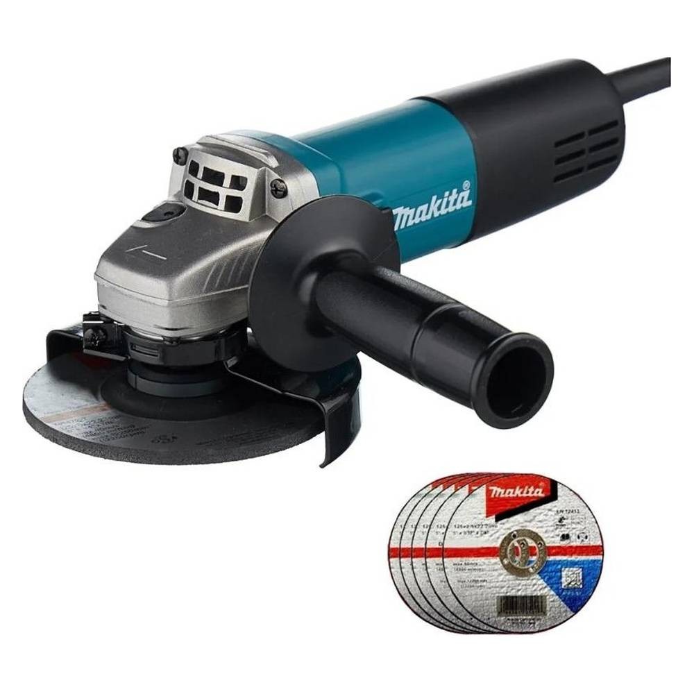 Машина шлифовальная угловая Makita 9558HNX7+набор кругов
