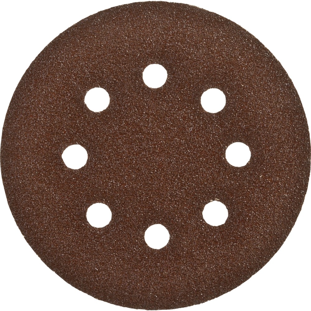Круг шлифовальный ЗУБР _СТАНДАРТ_ из абразивной бумаги на велкро основе, 8 отв., Р80, 125мм, 5шт