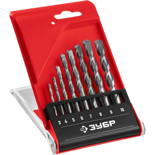 ЗУБР 8 шт: d 3-4-5-6-7-8-9-10 мм, набор сверл по бетону (2922-H8)