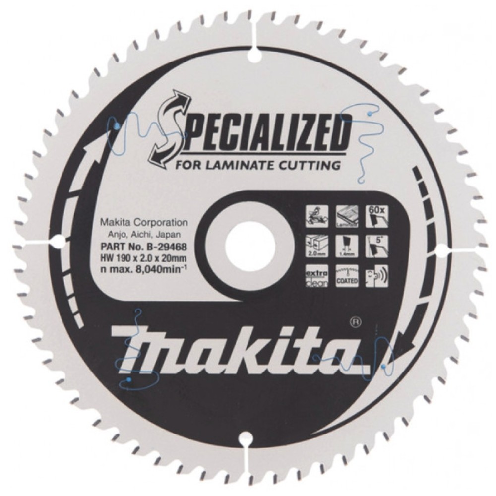 Диск пильный по ламинату Makita 190x20мм 60T (B-31572)
