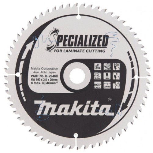 Диск пильный по ламинату Makita 190x20мм 60T (B-31572)