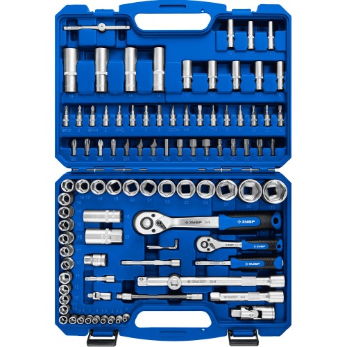 ЗУБР А-94, 94 предм., (1/2_ + 1/4_), универсальный набор инструмента, Профессионал (27635-H94)