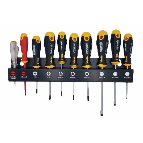 Felo Набор отверток Ergonic, Отвертка диэлектрическая и отвертка тестер напряжения 10 шт 40091013