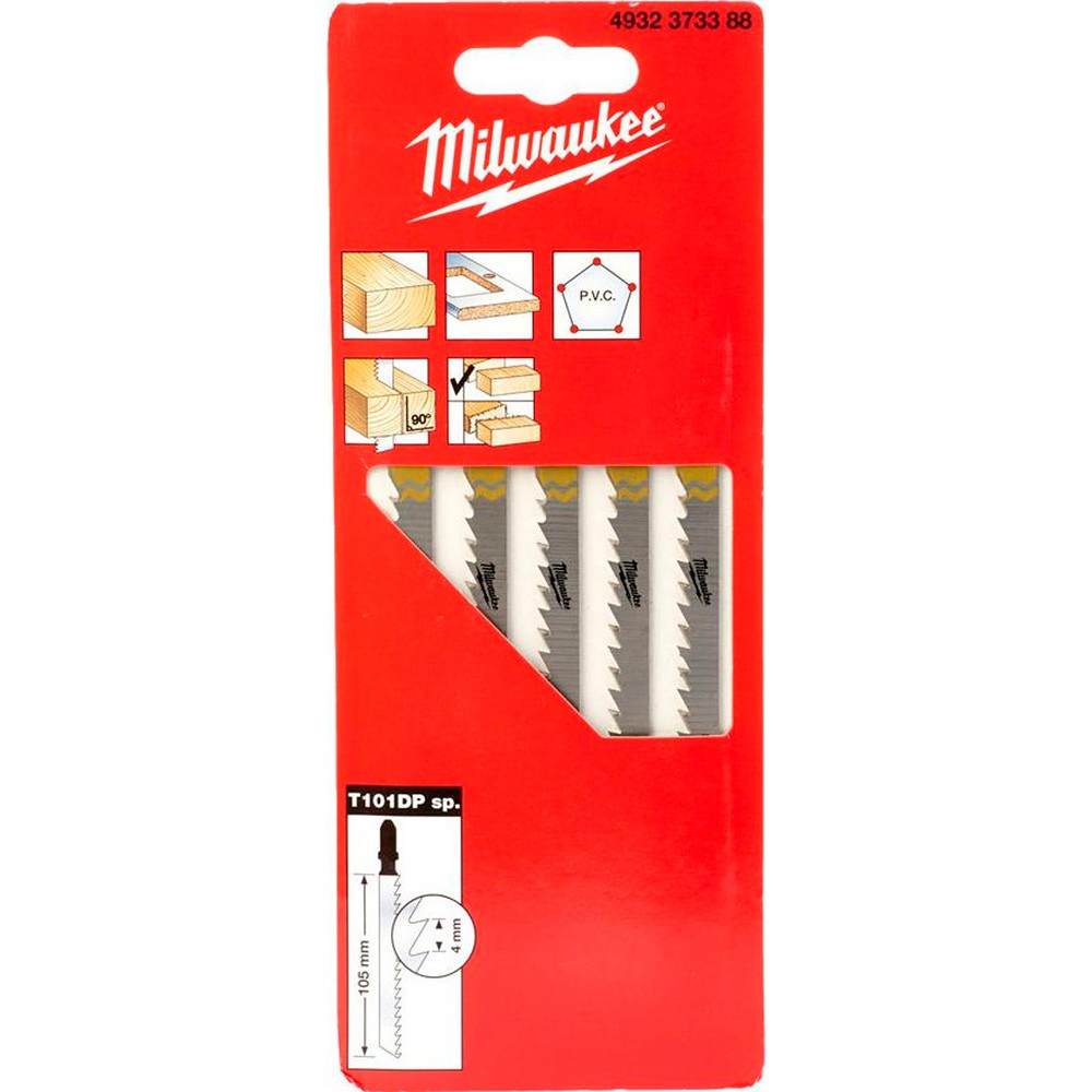 Пилка для лобзика по дереву Milwaukee T101DP 105мм 5шт (388)