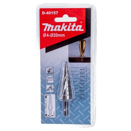 Сверло по металлу Makita HSS 4-20мм ступенчатое (D-40157)