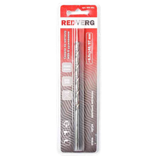 Сверло по металлу REDVERG HSS-G 6х139мм (500941)