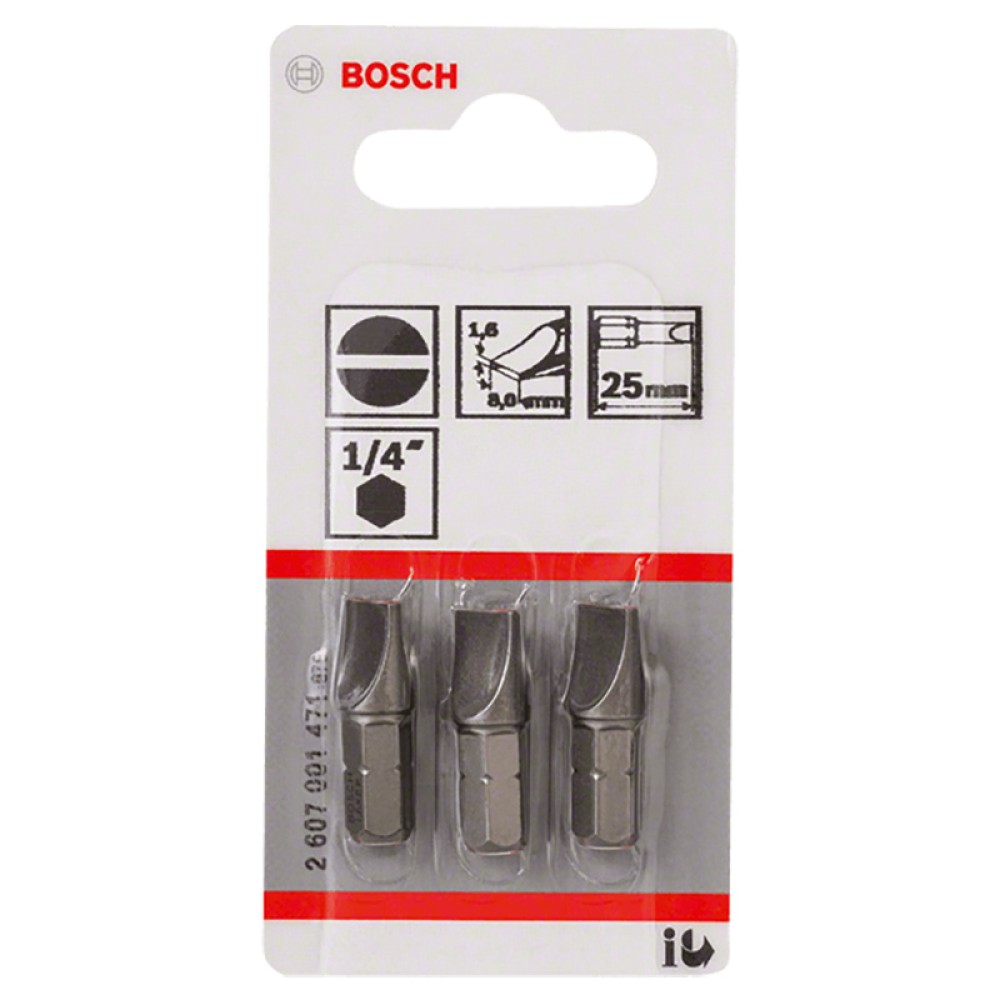 Набор бит Bosch S1.6х8.0х25мм 3шт (471)