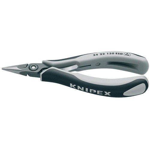 Плоскогубцы захватные прецизионные для электроники ESD, плоскокруглые губки, 130 мм, 2-комп антистат