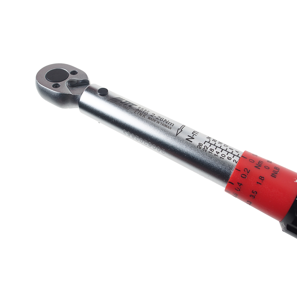 Ключ динамометрический 1/4" 2-26Нм 370мм двухстороннего действия JTC