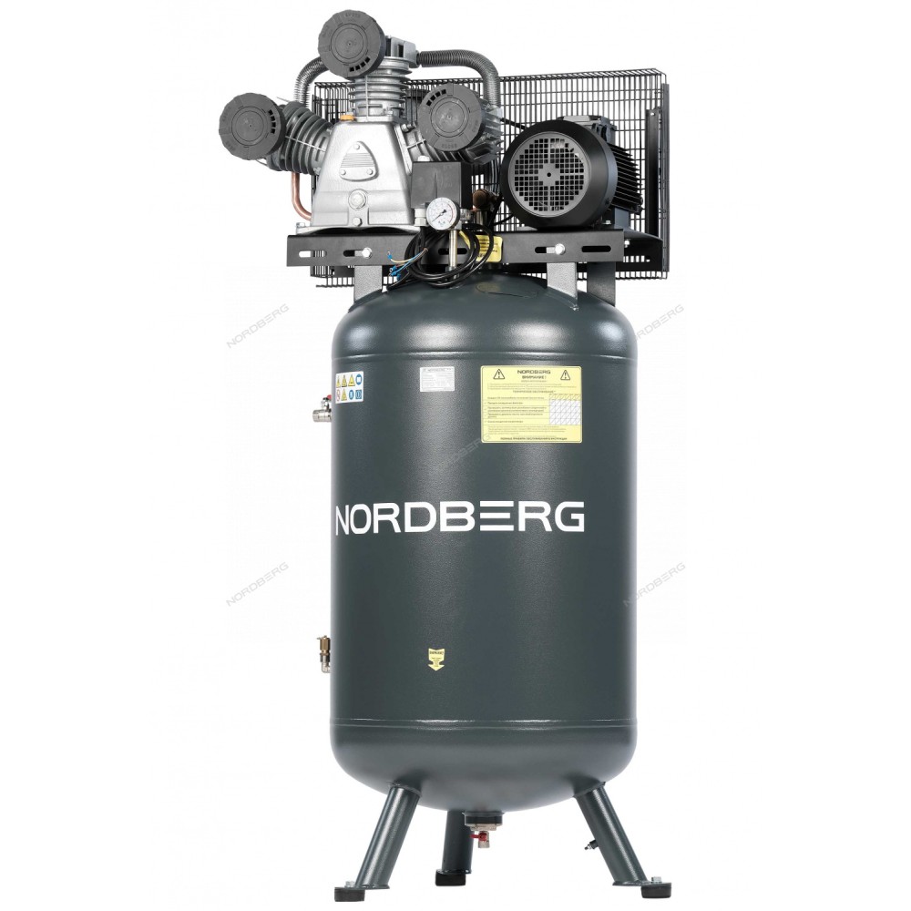 Компрессор вертикальный поршневой с ременной передачей 380В, ресив. 270л, 950л/мин NORDBERG NCPV300/950