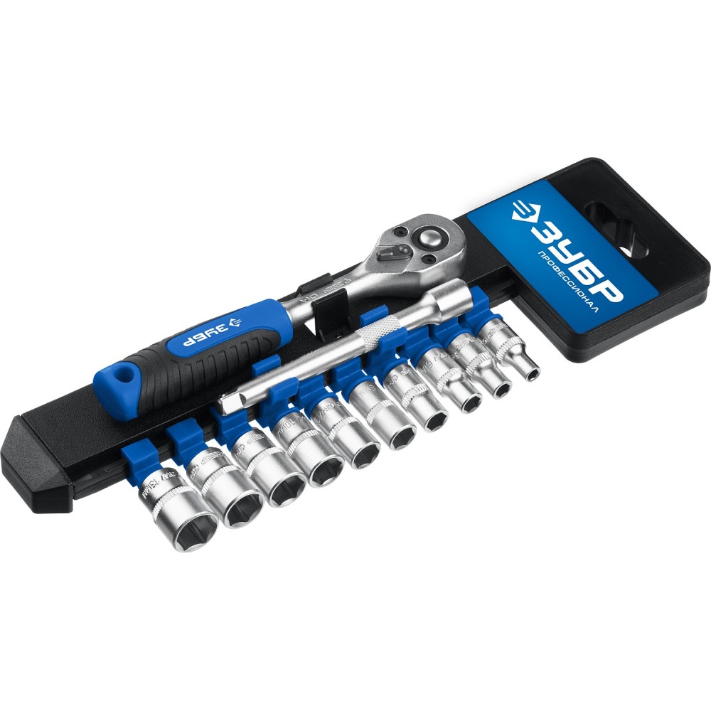 ЗУБР ТМ-12М, 12 предм., (1/4_), набор торцовых, Профессионал (27645-H12)