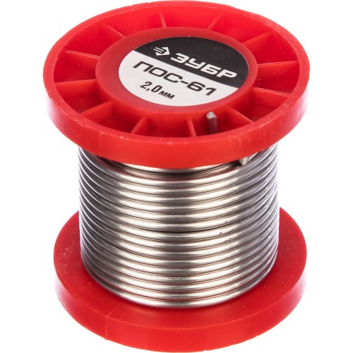 ЗУБР 100 г, 2 мм, проволока, ПОС 61, припой (55450-100-20)