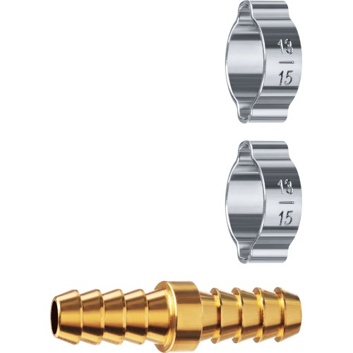 ЗУБР _елочка_-_елочка_, 10 мм с обжимными хомутами, штуцер соединительный, Профессионал (64925-10)