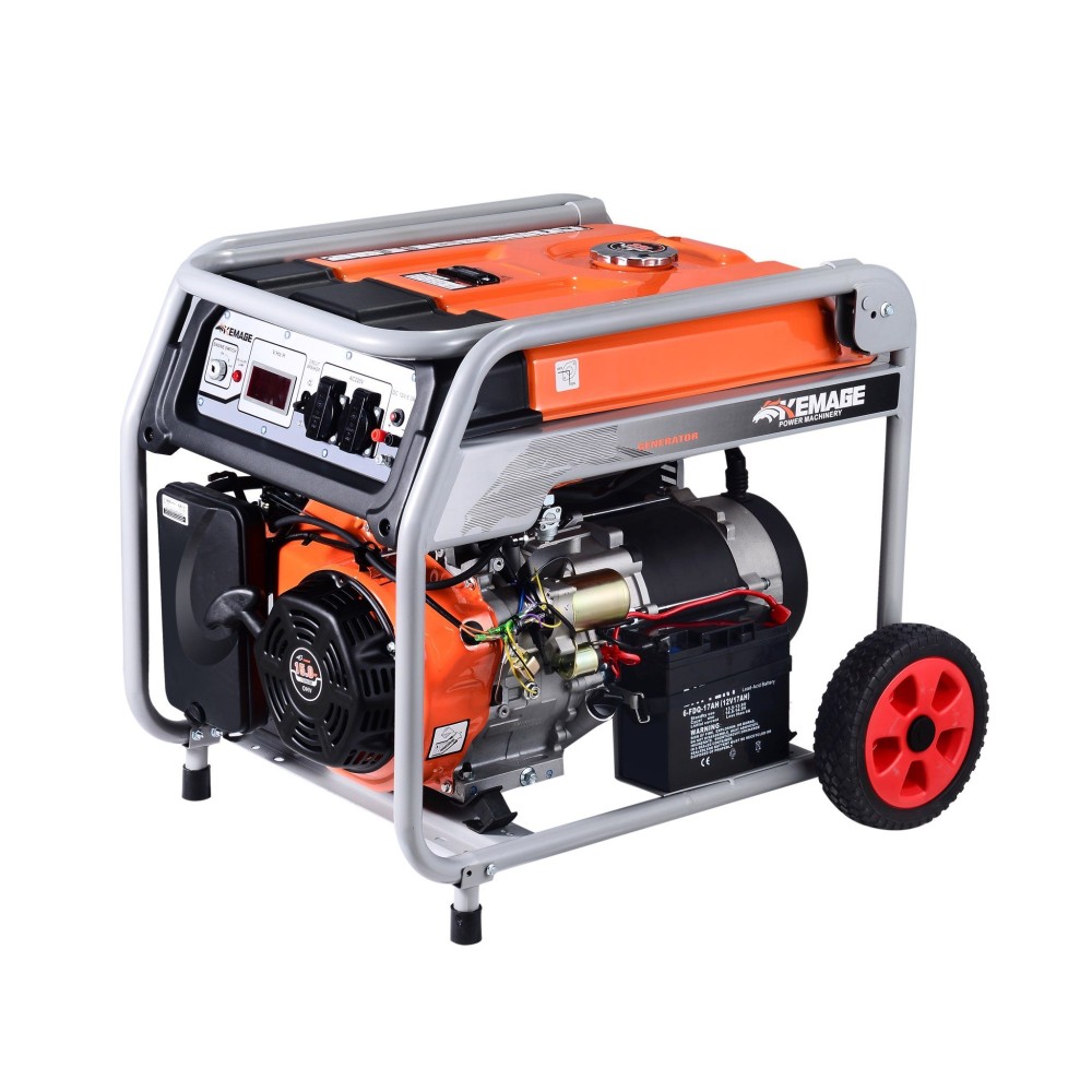 Генератор бензиновый TOR KM4800H 3,3 кВт 220В 16 л с электростартером и колесами