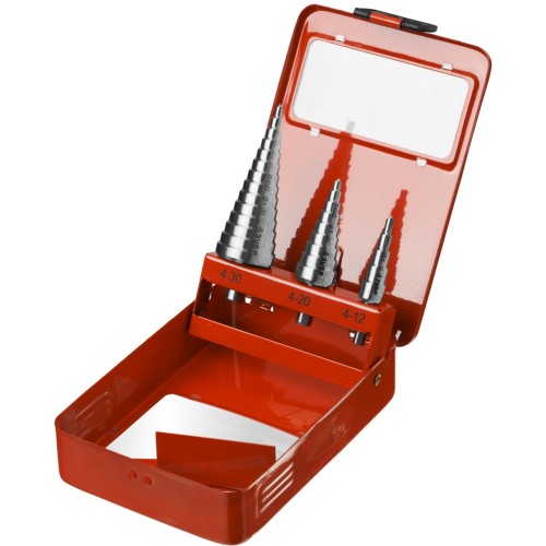 4-30 мм, 3 шт, сталь Р4М2, набор ступенчатых сверл (29665-4-30-H3)