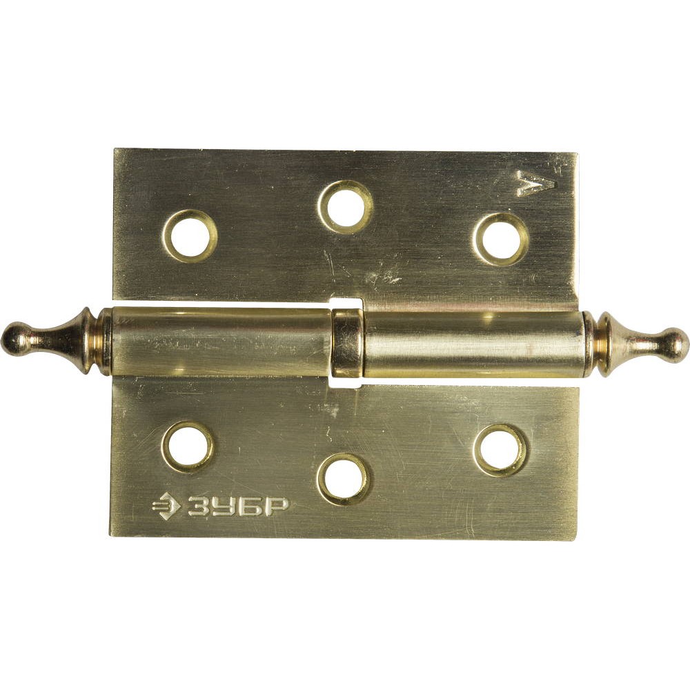 ЗУБР 75 х 63 х 2.5 мм, разъемная, левая, цвет матовая латунь (SB), 2 шт, карточная петля (37605-075-3L)