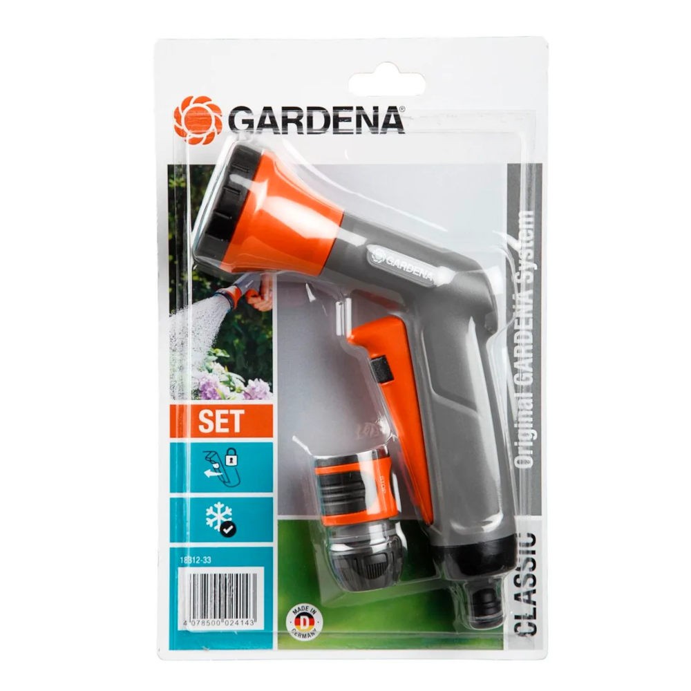 Пистолет-распылитель для полива Gardena Classic + коннектор с автостопом