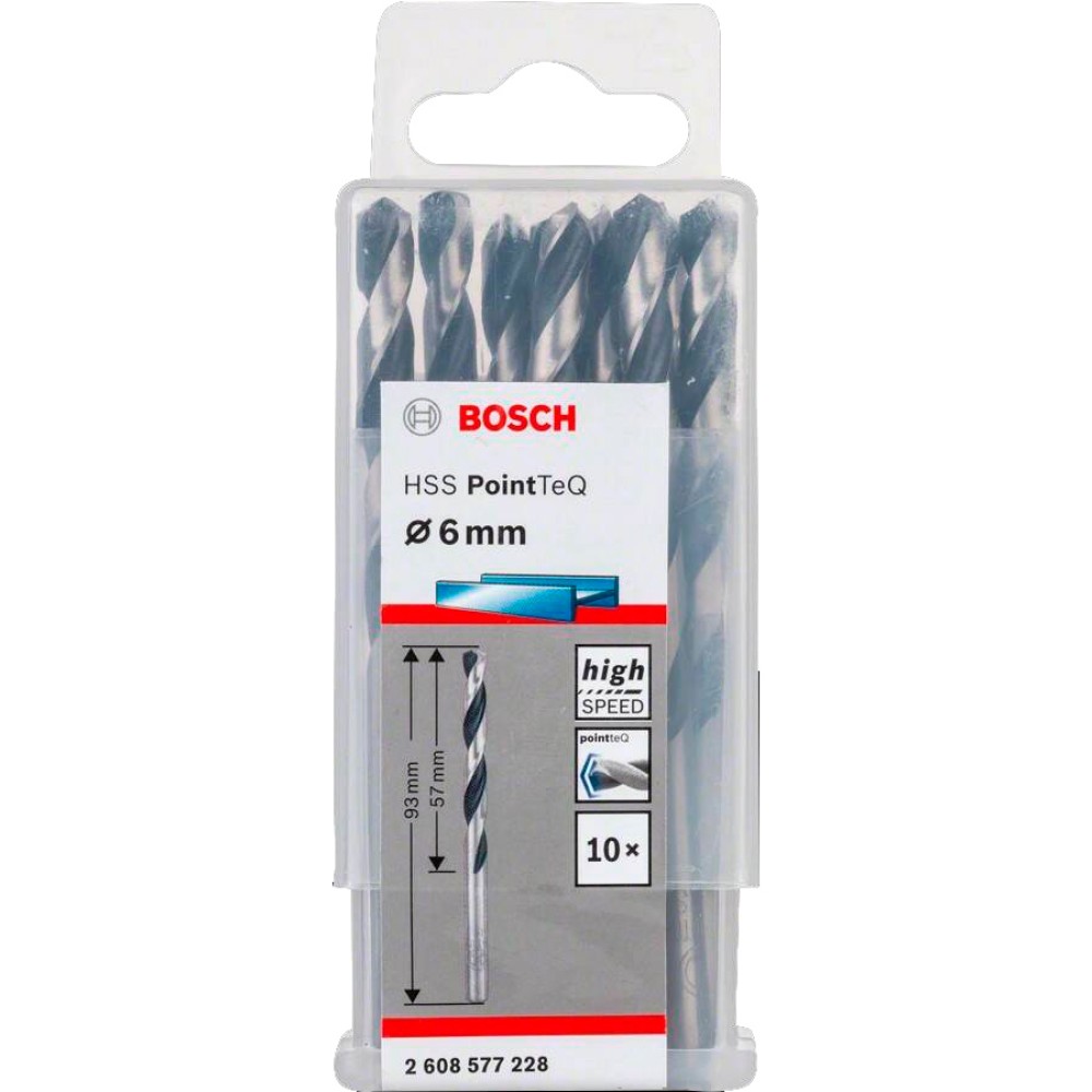 Сверло по металлу Bosch PointTeQ 6x93мм 10шт (228)