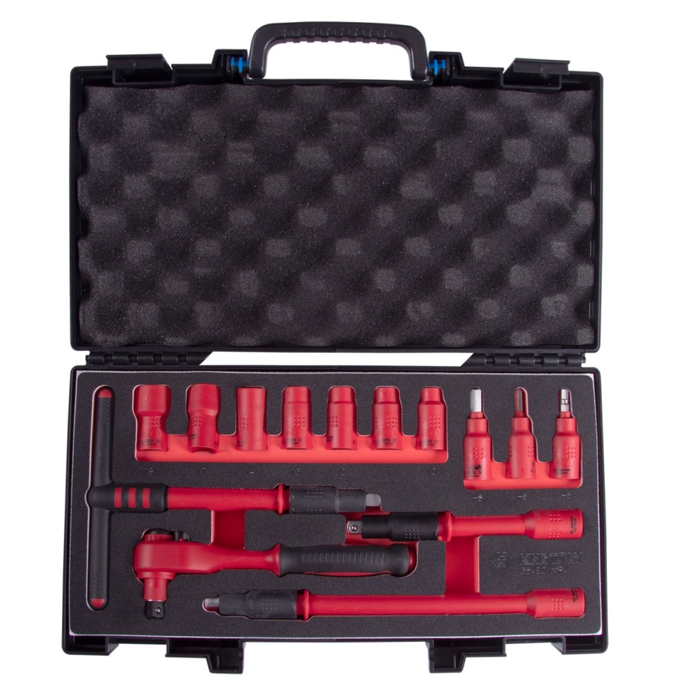 Набор торцевых диэлектрических головок с принадлежностями 3/8", шестигранные, 10-19 мм, 14 предметов