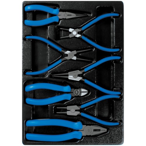 Набор съемников стопорных колец, плоскогубцев и бокорезов KING TONY 7 предметов 9-40207GP