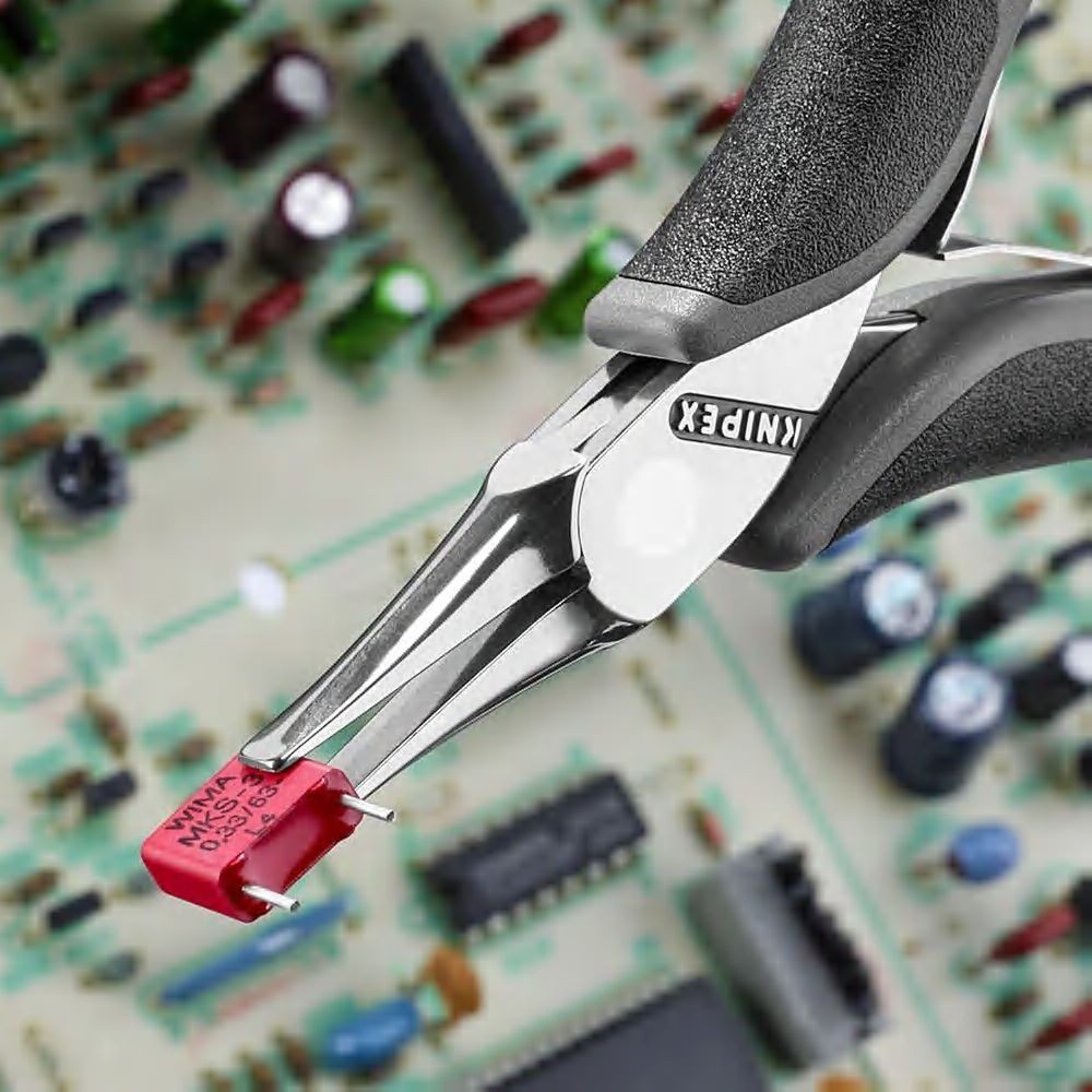 Плоскогубцы захватные для электроники ESD, плоские широкие губки, 115 мм, 2-комп антистатические руч