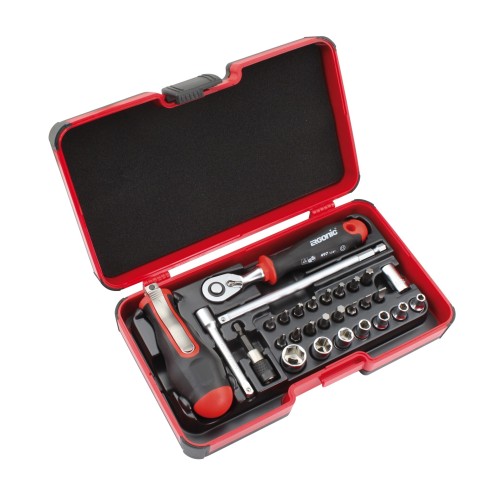 Felo Набор бит SL/PH/Tx/HEX и головок с трещоткой ERGONIC и рукояткой SMART в кейсе, 29 шт 06081506