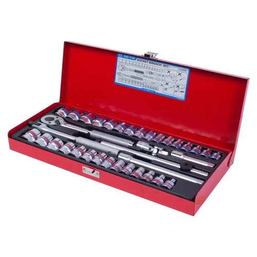 Комплект головок торцевых 12гр. 6-22ММ, 1/4"-13/16" 36 предметов 3/8" KING TONY