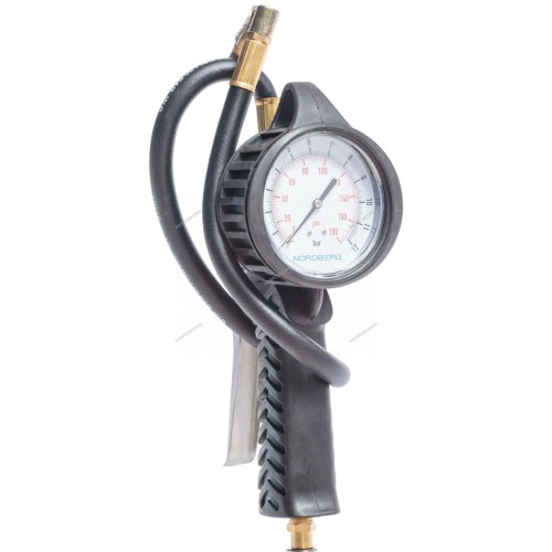 Пистолет профессиональный для подкачки колес, обрезиненный, для легковых авто NORDBERG Ti8