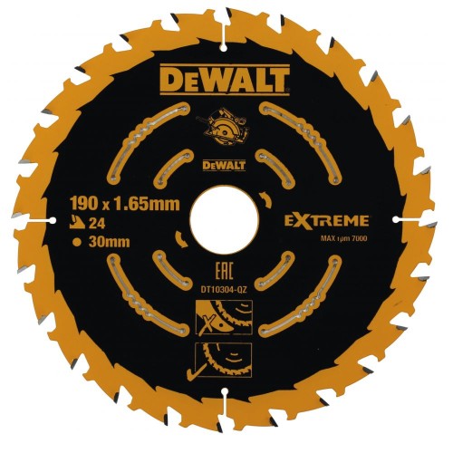 Диск пильный по дереву DeWalt CONSTRUCTION DT10304 190х30мм 24T