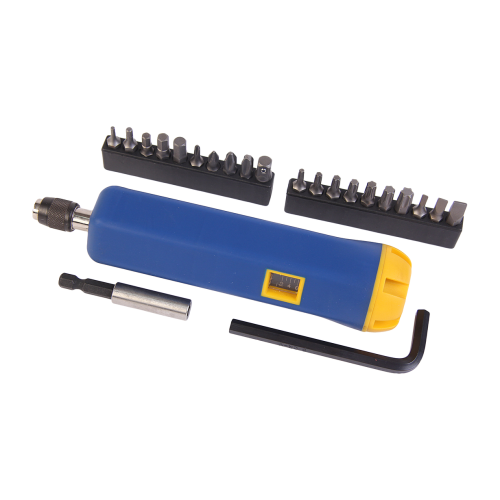 Отвертка динамометрическая 1/4" с набором бит и адаптеров в кейсе JTC