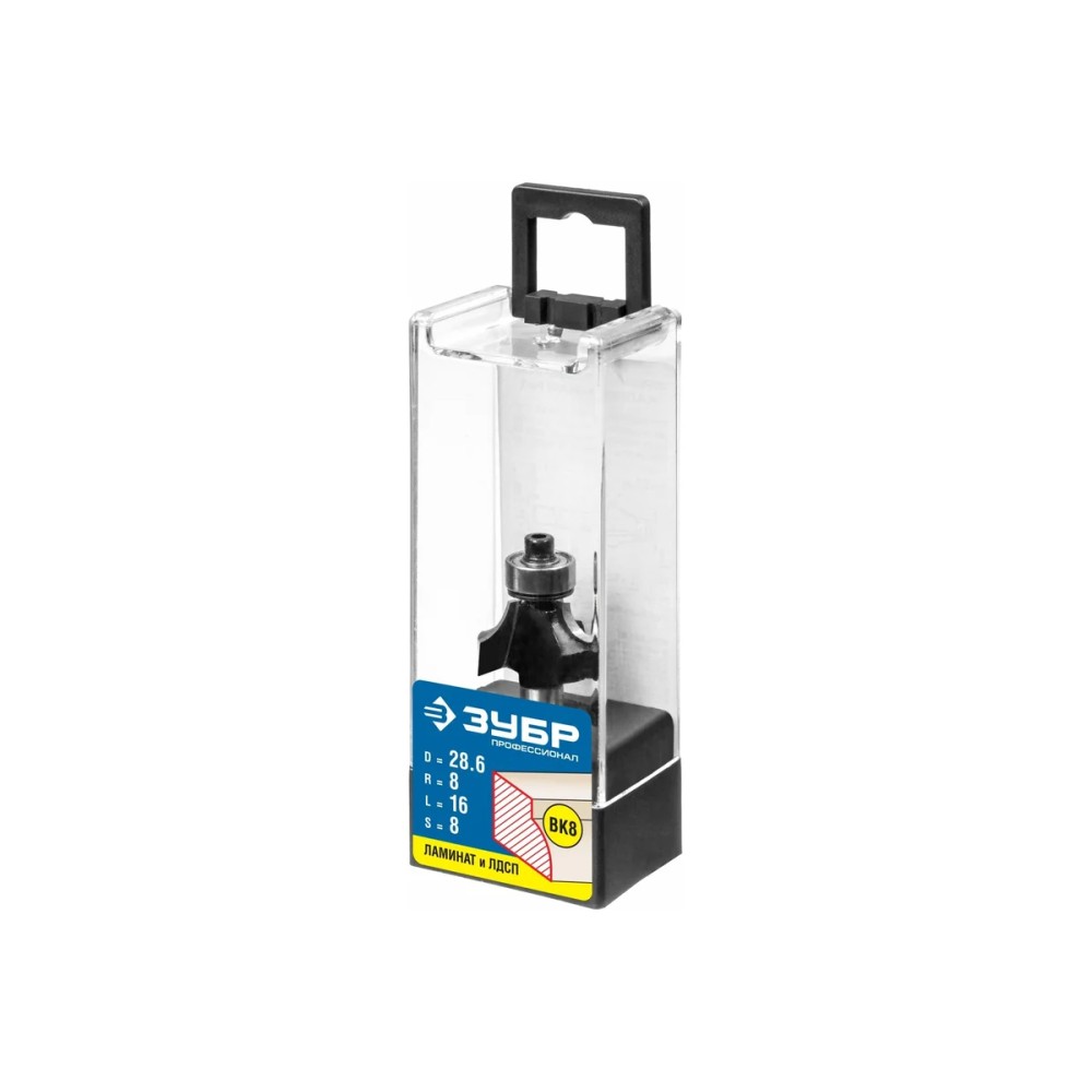 Фреза ЗУБР Профессионал кромочная калевочная №1 28.6х16мм радиус 8мм (28784-28.6)