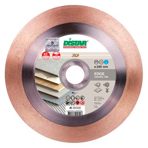 Диск алмазный по керамограниту, мрамору и граниту Distar Edge 1A1R 200х25.4мм (1015)