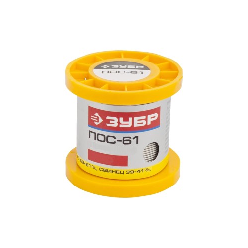 ЗУБР 50 г, 0.8 мм, трубка, ПОС 61, припой (55450-050-08C)