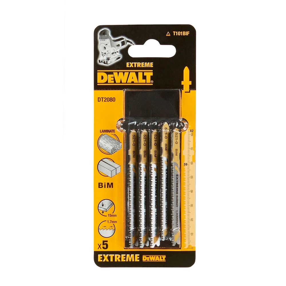 Набор пилок для лобзика по ламинату DeWalt DT2080 T101BIF 82мм 5шт