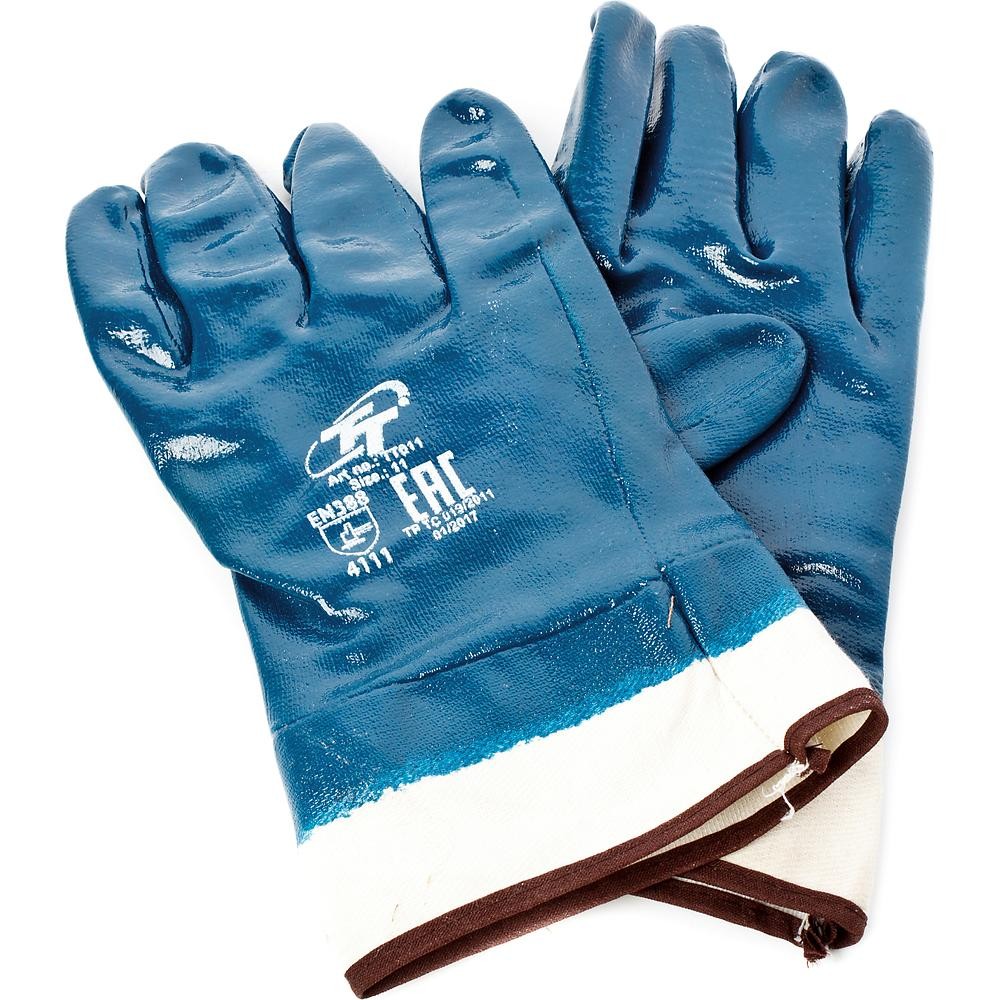 Перчатки нитриловые полный облив, крага