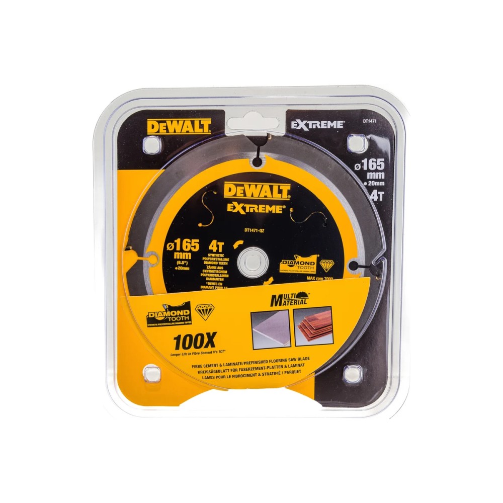 Диск пильный DeWalt твердосплавный 165х20 мм, 4 зуба DIAMOND TOOTH DT1471